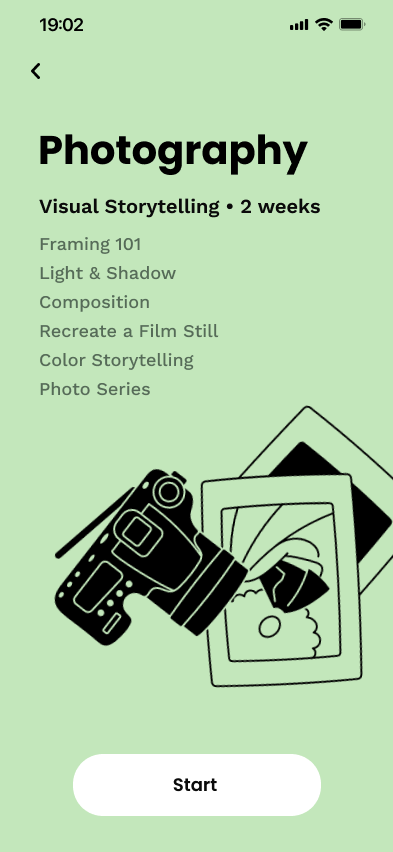 Path Learning photography path — Visual Storytelling modules