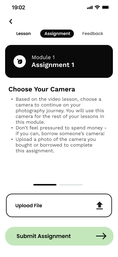 Path Learning assignment — Choose Your Camera with file upload