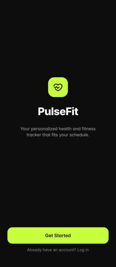 PulseFit welcome screen